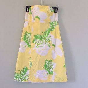 Lilly Pulitzer Strapless Butterfly Print Dress